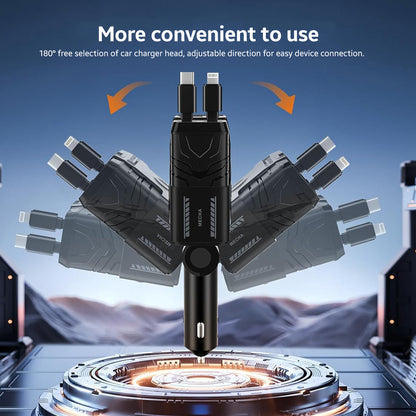 AMPERE 66W Retractable Car Charger - AMPERE_C4