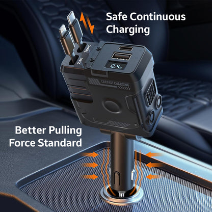 AMPERE 66W Retractable Car Charger - AMPERE_C4