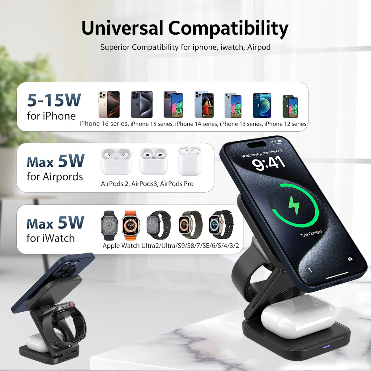 AMPERE 3-in-1 Wireless Charger - WC03