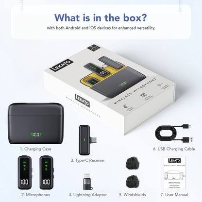 LEKATO - LWM03 - Wireless Mic for iPhone & Android