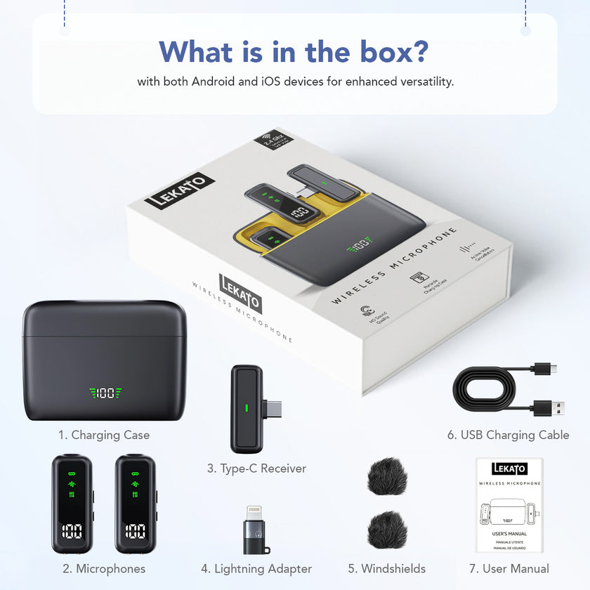LEKATO - LWM03 - Wireless Mic for iPhone & Android
