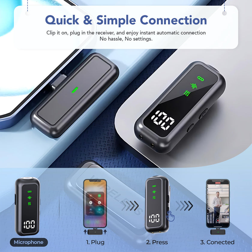 LEKATO - LWM03 - Wireless Mic for iPhone & Android
