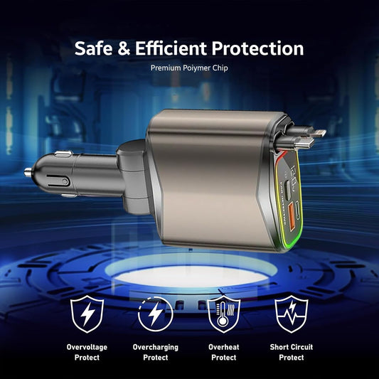 AMPERE 96W Retractable Car Charger - AMPERE_C3