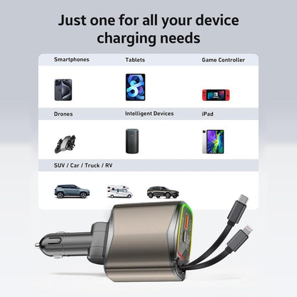 AMPERE 96W Retractable Car Charger - AMPERE_C3