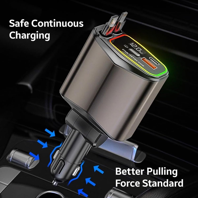 AMPERE 96W Retractable Car Charger - AMPERE_C3