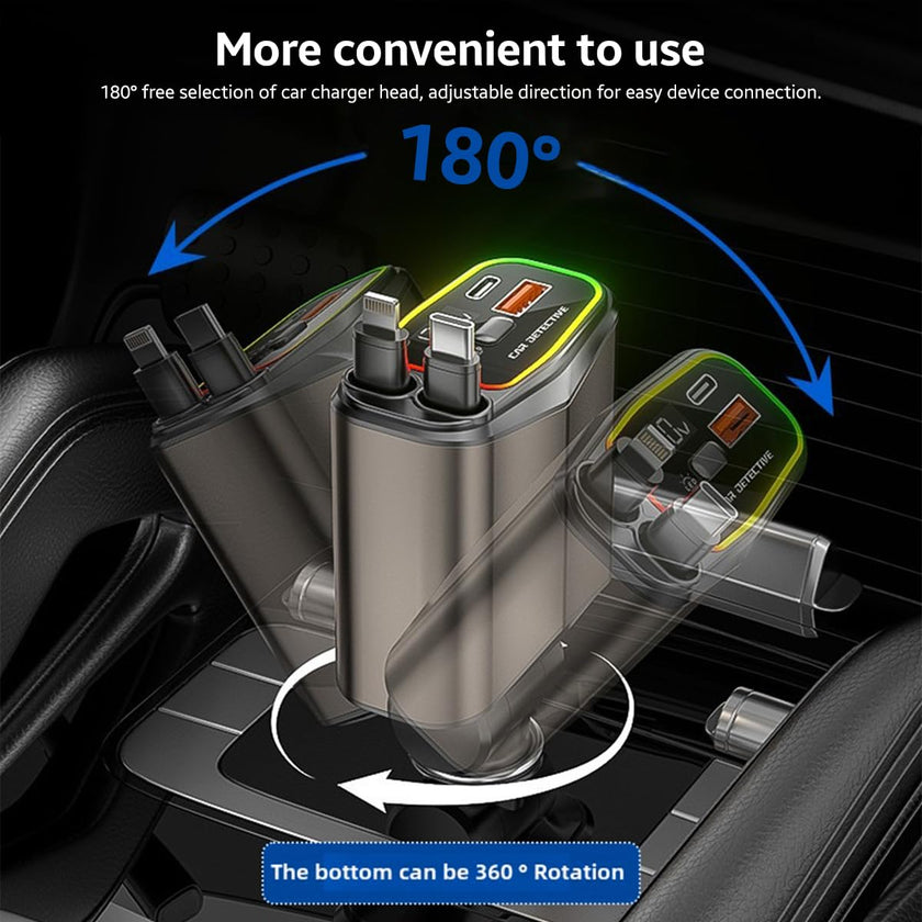 AMPERE 96W Retractable Car Charger - AMPERE_C3