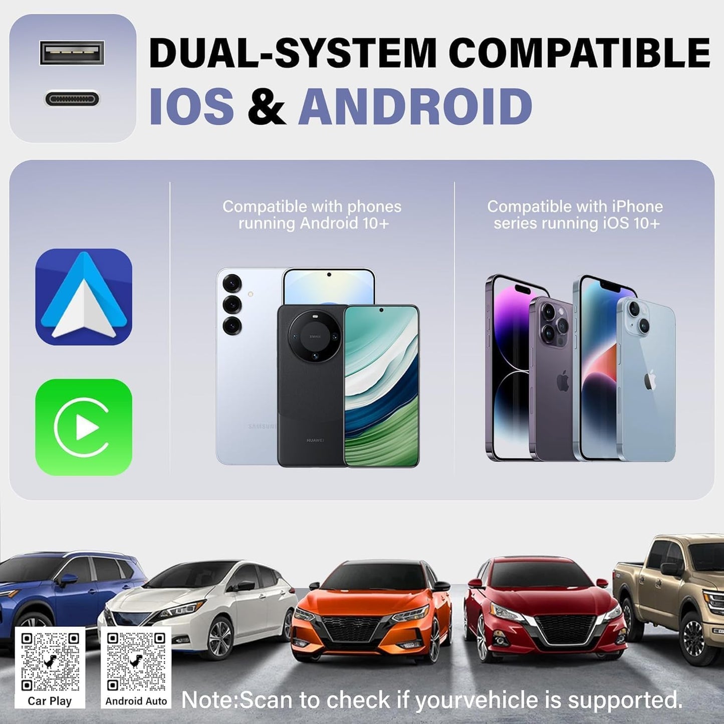 UTECTION Wireless CarPlay & Android Auto Adapter - V2
